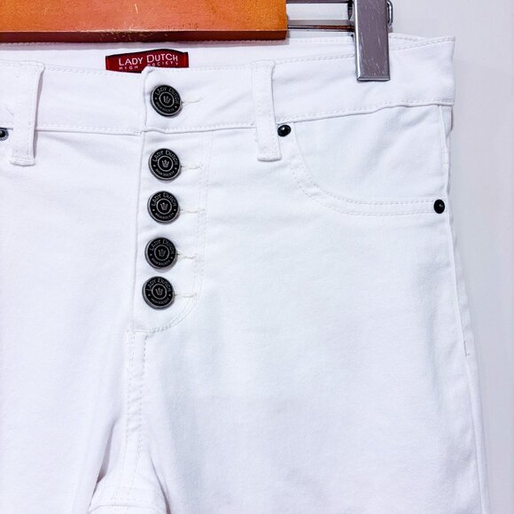 LADY DUTCH White Skinny Jeans | High-Rise Stretch Denim | Size 25 * - Picture 7 of 11